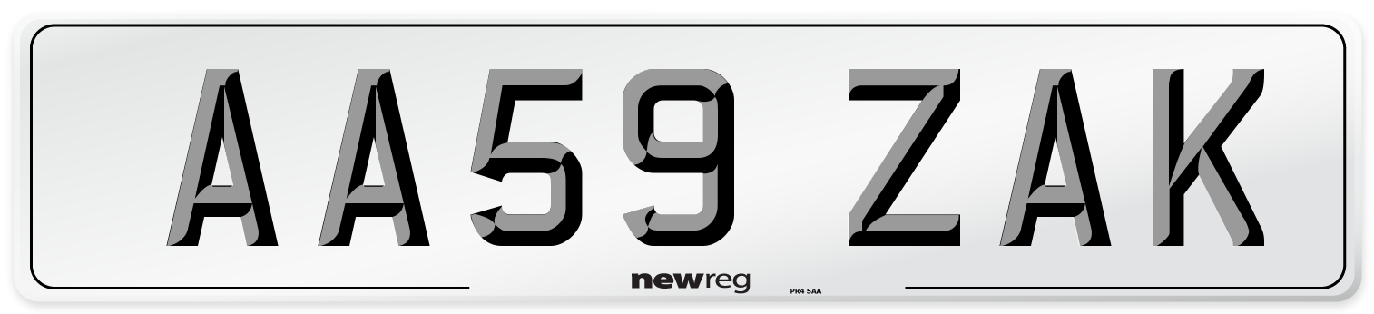 AA59 ZAK Number Plate from New Reg